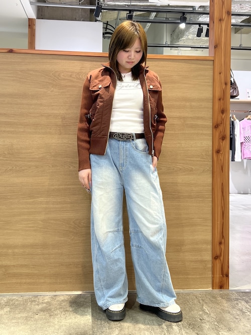RIBBED SLEEVE WOVEN JACKET（ブルゾン）｜X-girl（エックスガール）の