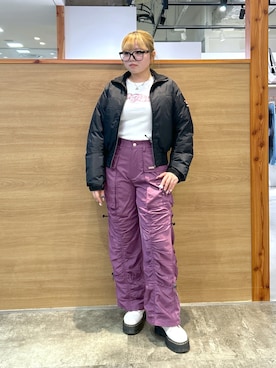 「アイテム（ナイロンジャケット）」を使った、あまねさん（レディース・160cm）の秋コーディネート