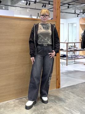 「X-girl（エックスガール）のアイテム」を使った、あまねさん（レディース・160cm）の秋コーディネート