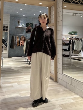 「アイテム（チョーカー）」を使った、Hanokoさん（レディース・169cm）の冬コーディネート