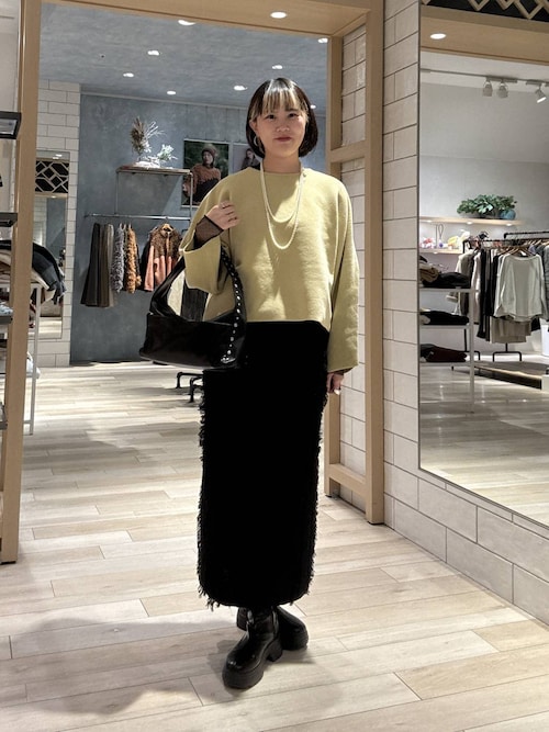 7ゲージフリンジニットスカート 581686（スカート）｜LEPSIM