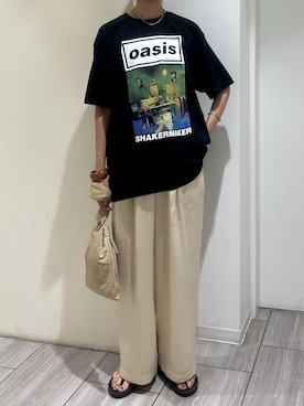 「アイテム（スラックス）」を使った、makiさん（レディース・170cm・30代）の夏コーディネート
