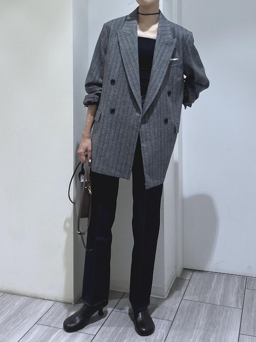 アダムエロペ　ダブルジャケット×パンツ　セットアップ　ネイビー　38 ADAM ET ROPE'（アダムエロペ）の「コットン シルクネップ