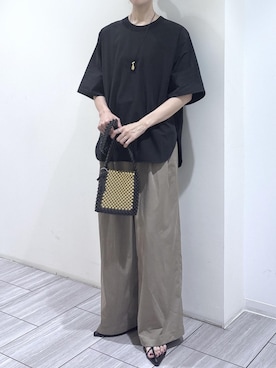 「EMOELLE（エモエレ）のアイテム」を使った、makiさん（レディース・170cm）の夏コーディネート