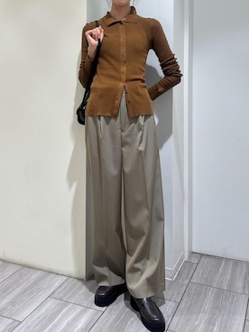 「アイテム（スラックス）」を使った、makiさん（レディース・170cm・30代）の夏コーディネート