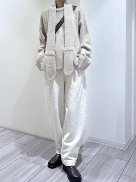 「ADAM ET ROPE'（アダムエロペ）の【サステナブル】YAKブレンドタートルニット＆グローブ（ニット/セーター）」を使った、makiさん（レディース・170cm）の冬コーディネート