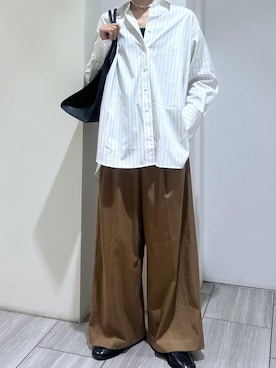 「お仕事コーデ」｜「アイテム（アクセサリー）」を使った、makiさん（レディース・170cm）の夏コーディネート