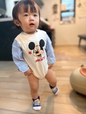 「Disney（ディズニー）のアイテム」を使った、renren0さん（キッズ・70cm）の秋コーディネート