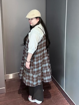 「アイテム（帽子）」を使った、ほしちゃんさん（レディース・158cm）の秋コーディネート