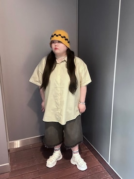 「OVERRIDE（オーバーライド）のアイテム（帽子）」を使った、ほしちゃんさん（レディース・158cm）の夏コーディネート