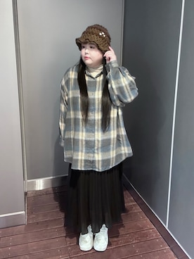 「アイテム（帽子）」を使った、ほしちゃんさん（レディース・158cm）の秋コーディネート
