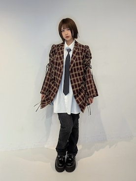 「jouetie（ジュエティ）のアイテム（その他パンツ）」を使った、Nunさん（レディース・156cm）の秋コーディネート