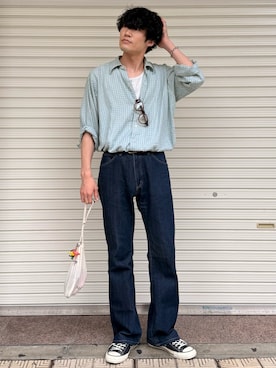 「Wrangler（ラングラー）のアイテム」を使った、shinyaさん（メンズ・175cm）の夏コーディネート