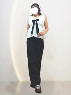 「SNIDEL（スナイデル）のアイテム（トップス）」を使った、めめさん（レディース・166cm）の夏コーディネート