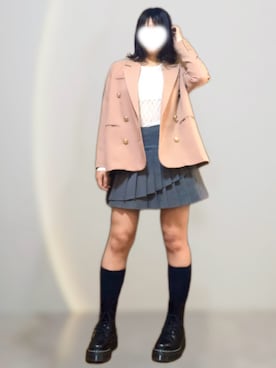 「ダブルジャケット」｜めめさん（レディース・165cm）の冬コーディネート