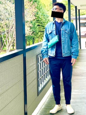 「アイテム（スリッポン）」を使った、d さん（メンズ・173cm）の秋コーディネート