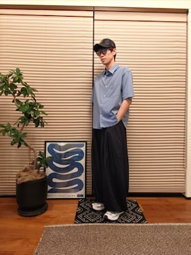 「JOURNAL STANDARD（ジャーナルスタンダード）のアイテム（キャップ、ブルー系）」を使った、®️さん（メンズ・184cm）の春コーディネート