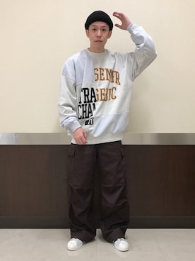 「WEGO（ウィゴー）のアイテム（ニットキャップ/ビーニー）」を使った、しんごさん（メンズ・169cm）の冬コーディネート