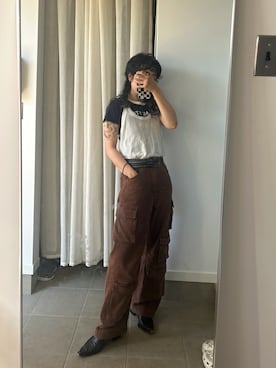 「JEANASIS（ジーナシス）のアイテム（パンツ）」を使った、𝙱 𝙸 𝚆 𝙰      さん（レディース・158cm）の夏コーディネート