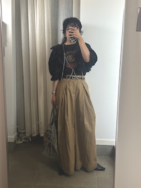 「アイテム（チノパンツ）」を使った、𝙱 𝙸 𝚆 𝙰      さん（レディース・158cm）の秋コーディネート