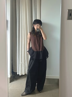 「JEANASIS（ジーナシス）のアイテム（パンツ）」を使った、𝙱 𝙸 𝚆 𝙰      さん（レディース・158cm）の夏コーディネート