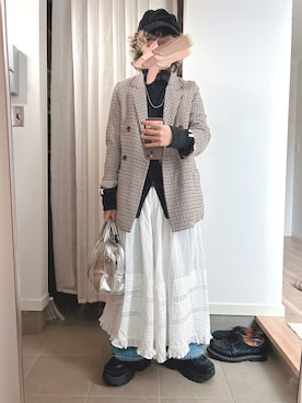 「アイテム（ジャージ）」を使った、𝙱 𝙸 𝚆 𝙰      さん（レディース・158cm）の冬コーディネート