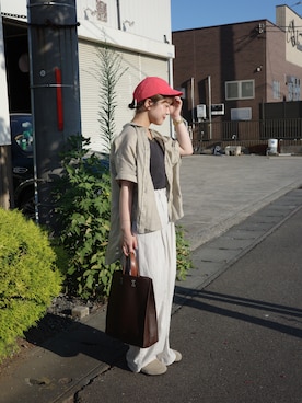 「ストライプパンツ」｜こつさん（レディース・155cm）の夏コーディネート