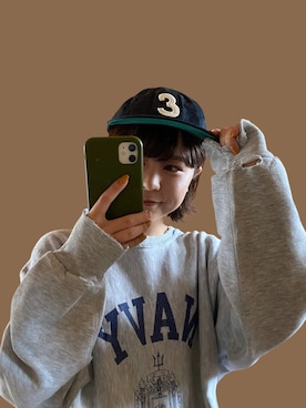 「Champion（チャンピオン）のアイテム」を使った、こつさん（骨格ウェーブ・レディース・154cm）の冬コーディネート