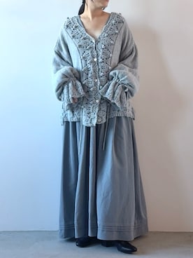 「アイテム（ワンピース、ブルー系）」を使った、Libra Cue_abeさん（レディース・158cm）の秋コーディネート