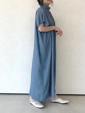 「Libra Cue（リブラ キュー）のアイテム（ワンピース）」を使った、Libra Cue_abeさん（レディース・158cm）の夏コーディネート