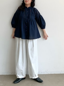 「Libra Cue（リブラ キュー）のアイテム（パンツ）」を使った、Libra Cue_abeさん（レディース・158cm）の夏コーディネート