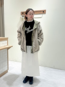 「Samansa Mos2 blue（サマンサモスモスブルー）のアイテム（ノーカラージャケット）」を使った、meguさん（レディース・159cm）の秋コーディネート