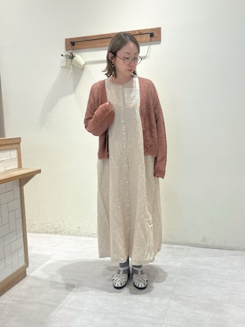 「TSUHARU by Samansa Mos2（ツハルバイサマンサモスモス）のアイテム（ワンピース/ドレス）」を使った、meguさん（レディース・159cm）の夏コーディネート