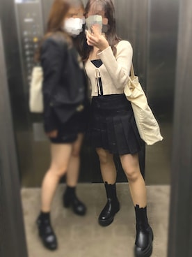 「サイドゴアブーツ」｜momo∨̈さん（レディース・159cm・10代）の秋コーディネート