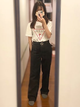 「テキトーですみません」｜momo∨̈さん（レディース・159cm）の秋コーディネート