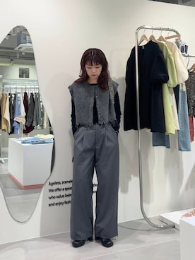 「KBF（ケイビーエフ）のシアーベロアシャーリングスリーブトップス（Tシャツ/カットソー）」を使った、たなりさん（レディース・164cm）の秋コーディネート