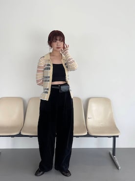 「骨格ストレート」｜「KBF（ケイビーエフ）のアイテム（ニット/セーター）」を使った、たなりさん（レディース・164cm）の夏コーディネート