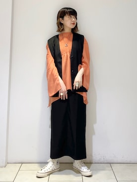 「kbf_ootd」｜「アイテム（スニーカー）」を使った、たなりさん（レディース・164cm）の春コーディネート