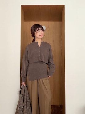 「アイテム（その他アウター、ブラウン系）」を使った、たなりさん（レディース・164cm）の秋コーディネート