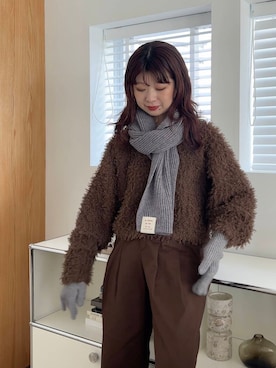 「アイテム（手袋）」を使った、たなりさん（レディース・164cm）の秋コーディネート