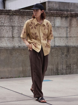 「NULABEL（ニューレーベル）のアイテム（帽子）」を使った、Kazuhiro Hamadaさん（メンズ・175cm）の夏コーディネート