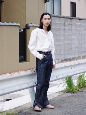 「フレアデニム」｜Kazuhiro Hamadaさん（メンズ・175cm）の夏コーディネート