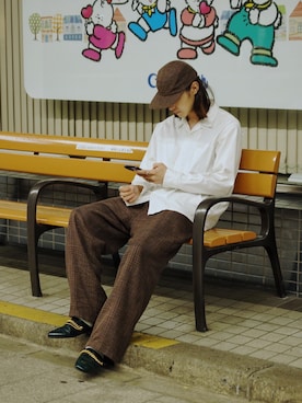 「S H（エスエイチ）のアイテム」を使った、Kazuhiro Hamadaさん（メンズ・175cm）の春コーディネート