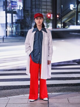 「saby（サバイ）のアイテム（帽子）」を使った、Kazuhiro Hamadaさん（メンズ・175cm）の春コーディネート