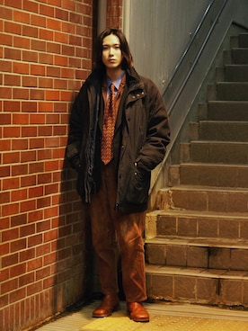 「アイテム（フォーマルスーツ/小物）」を使った、Kazuhiro Hamadaさん（メンズ・175cm・20代）の冬コーディネート