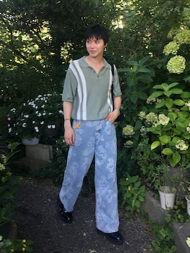 「GOSH(ゴッシュ)のアイテム」を使った、Kazuhiro Hamadaさん(メンズ・175cm)の夏コーディネート