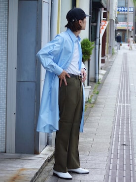 「NULABEL（ニューレーベル）のアイテム（帽子）」を使った、Kazuhiro Hamadaさん（メンズ・175cm）の夏コーディネート