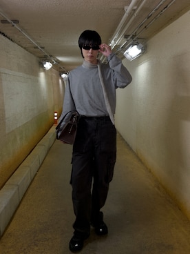 「OFF BROADWAYのアイテム（サングラス、ブラック系）」を使った、Kazuhiro Hamadaさん（メンズ・175cm）の春コーディネート