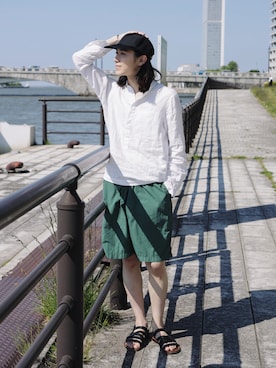 「NULABEL（ニューレーベル）のアイテム」を使った、Kazuhiro Hamadaさん（メンズ・175cm）の春コーディネート