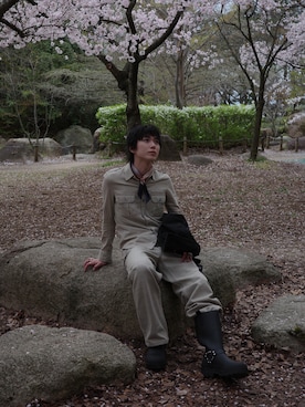 「MASU（エムエーエスユー）のアイテム」を使った、Kazuhiro Hamadaさん（メンズ・175cm）の春コーディネート